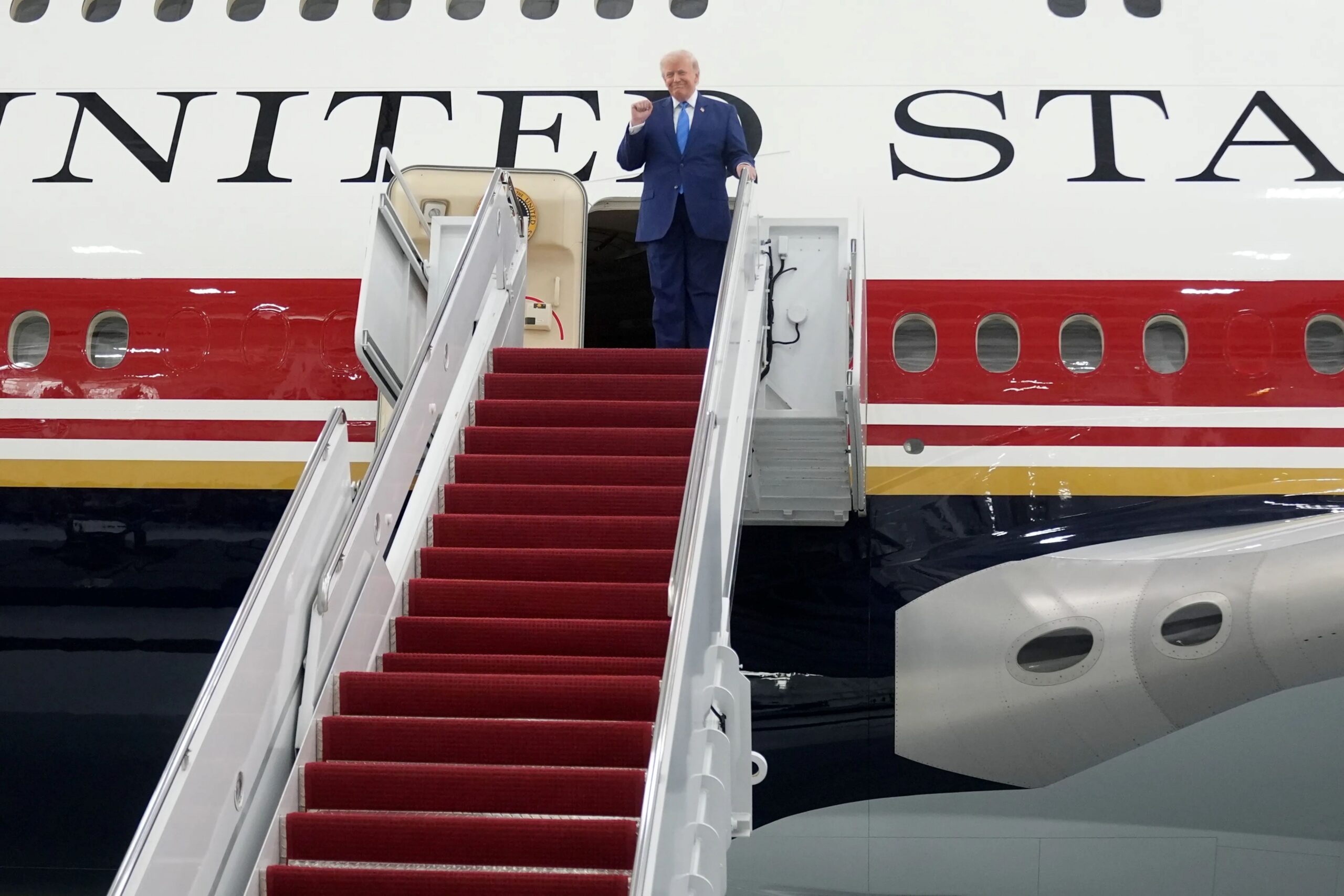 President Donald Trump after touring Air Force One in Joint Base Andrews, June 19, 2026. AP/Photo/Manuel Ceneta