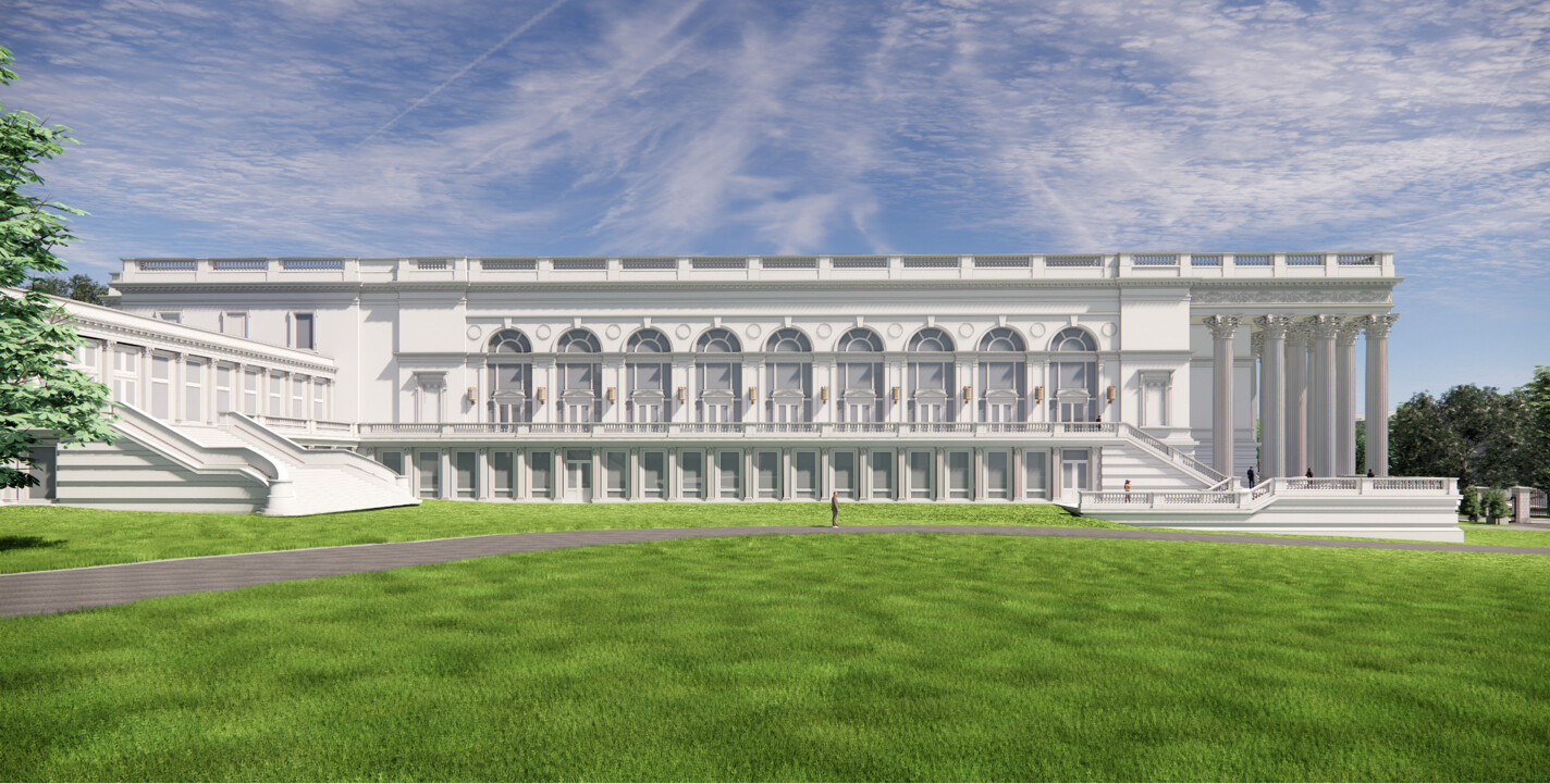 Donald J. Trump shared architectural renderings on Truth Social on 06/28/2026.