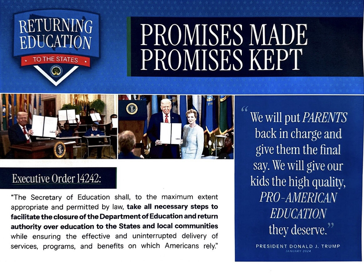 Trump touts plan to shrink Education Department to 550 staff by December 2026
