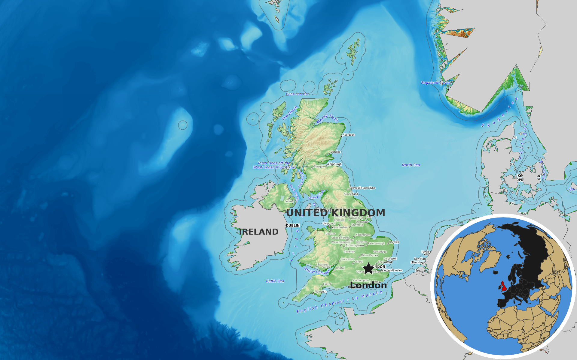 OpenTopoMap / Natural Earth - United Kingdom