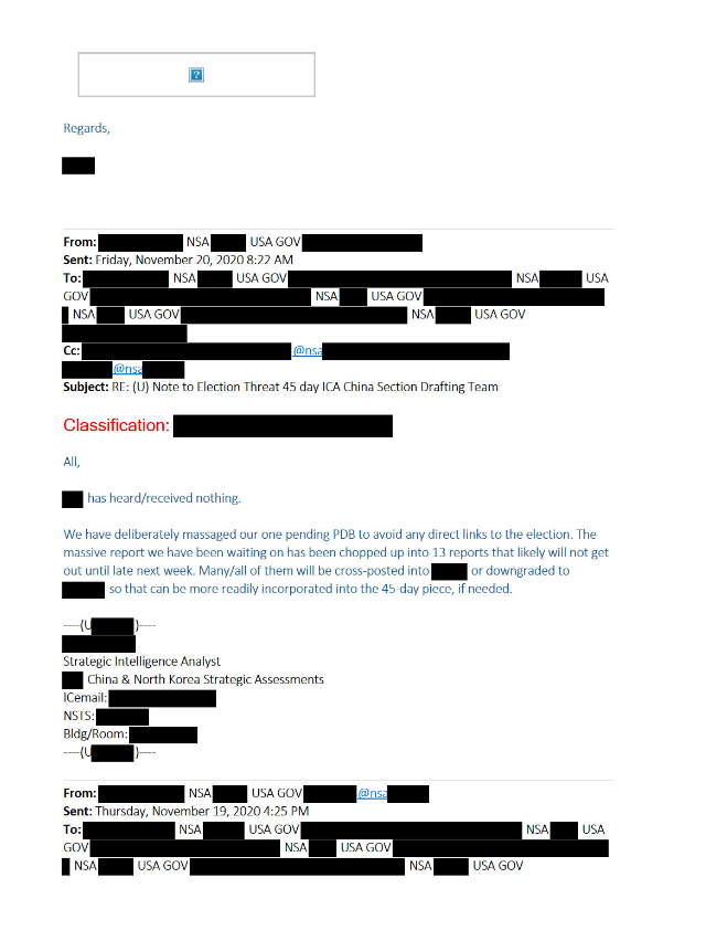 Trump declassifies emails showing NSA analysts “massaged” 2020 election intelligence