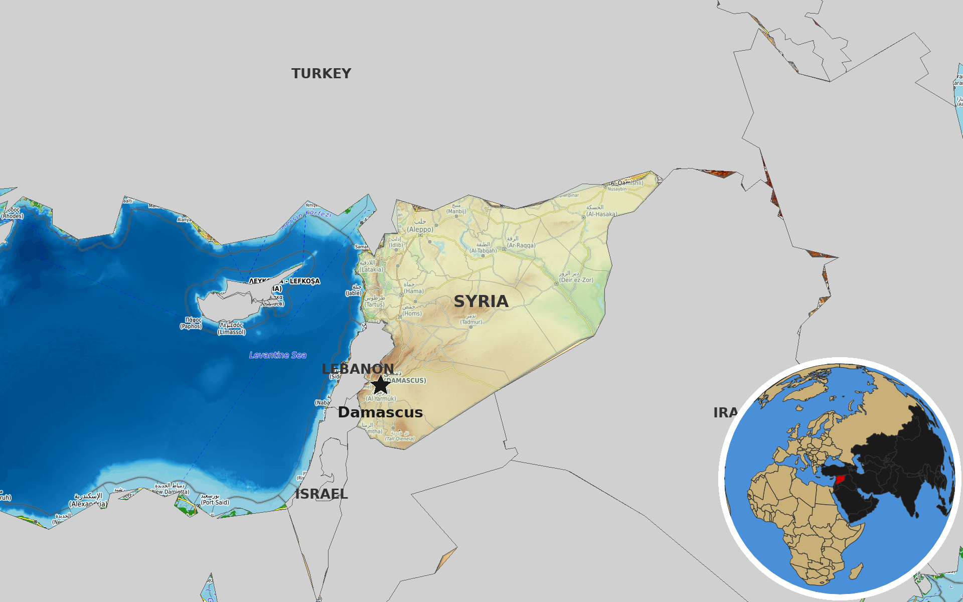 OpenTopoMap / Natural Earth - Syria
