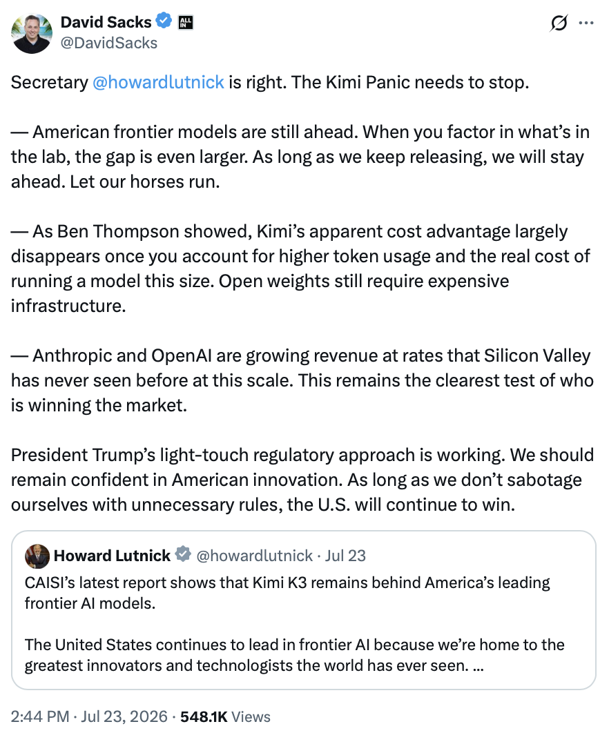 President Donald J. Trump posted on Truth Social on 07/28/2026.