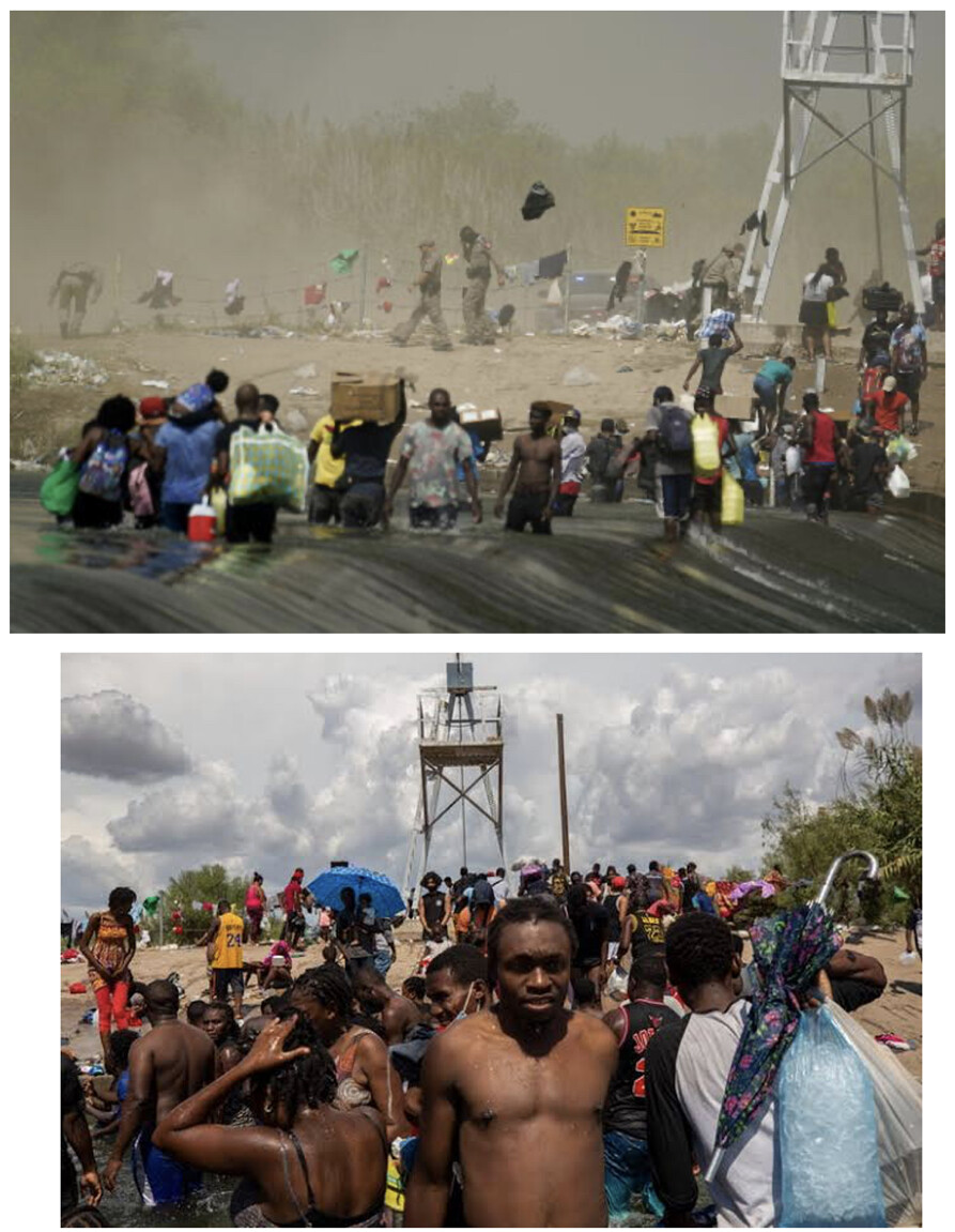 Donald J.Trump attacks Biden border record with Del Rio migrant camp images