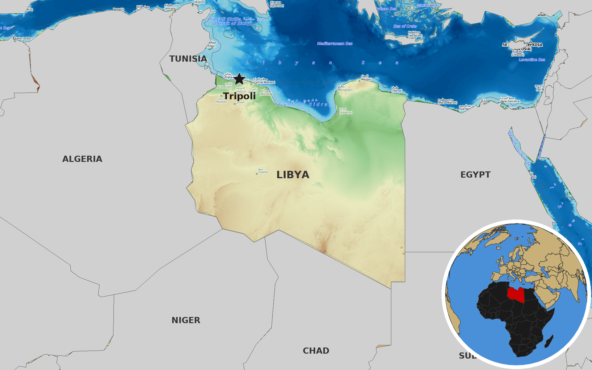 OpenTopoMap / Natural Earth - Libya