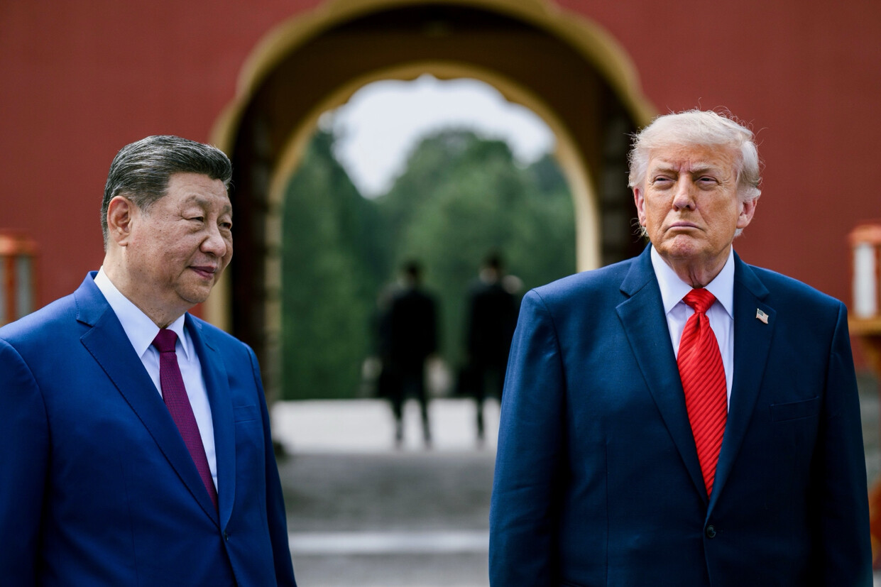 President Donald J. Trump posted an image of two men in suits before an archway on Truth Social from Washington D.C.