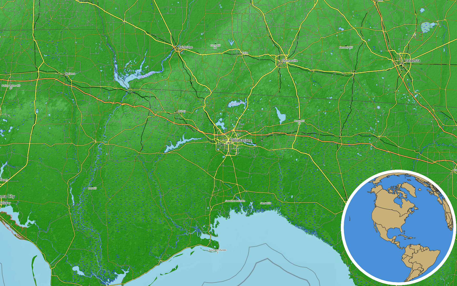 OpenTopoMap / Natural Earth - The Following Locations: Mayport, Florida