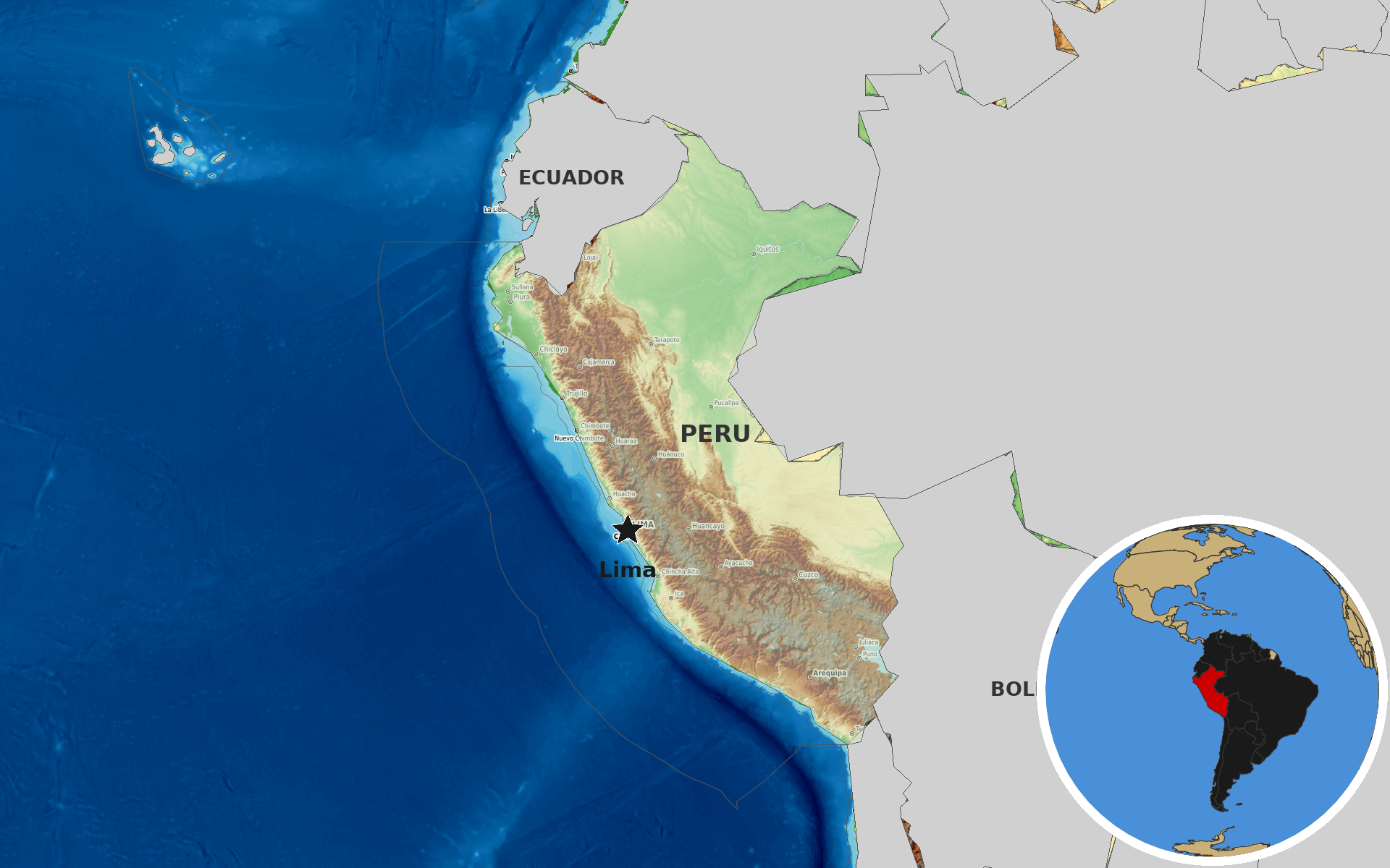 OpenTopoMap / Natural Earth - Peru