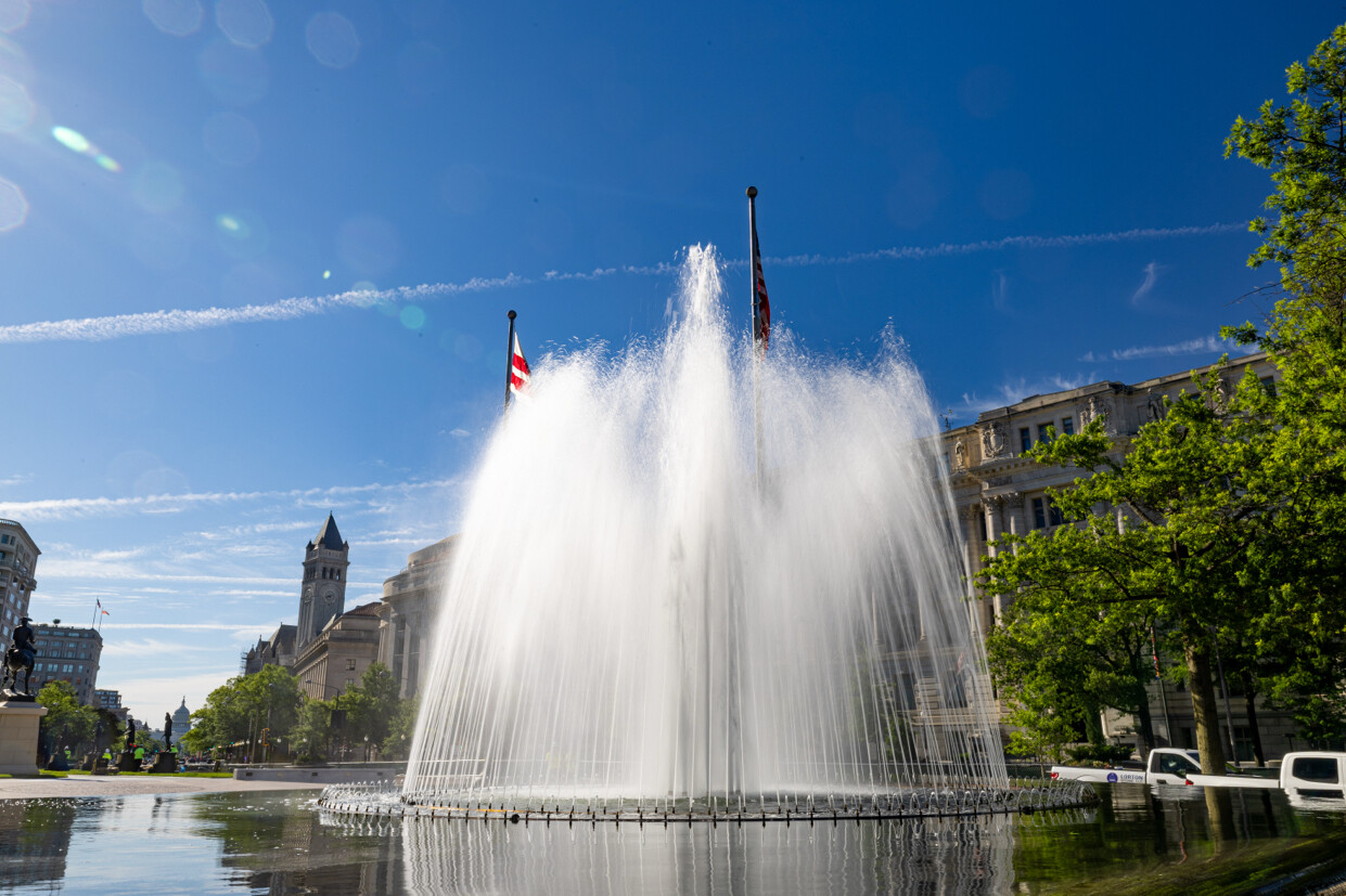 Trump touts Freedom Plaza fountain rebuild as latest D.C. beautification win
