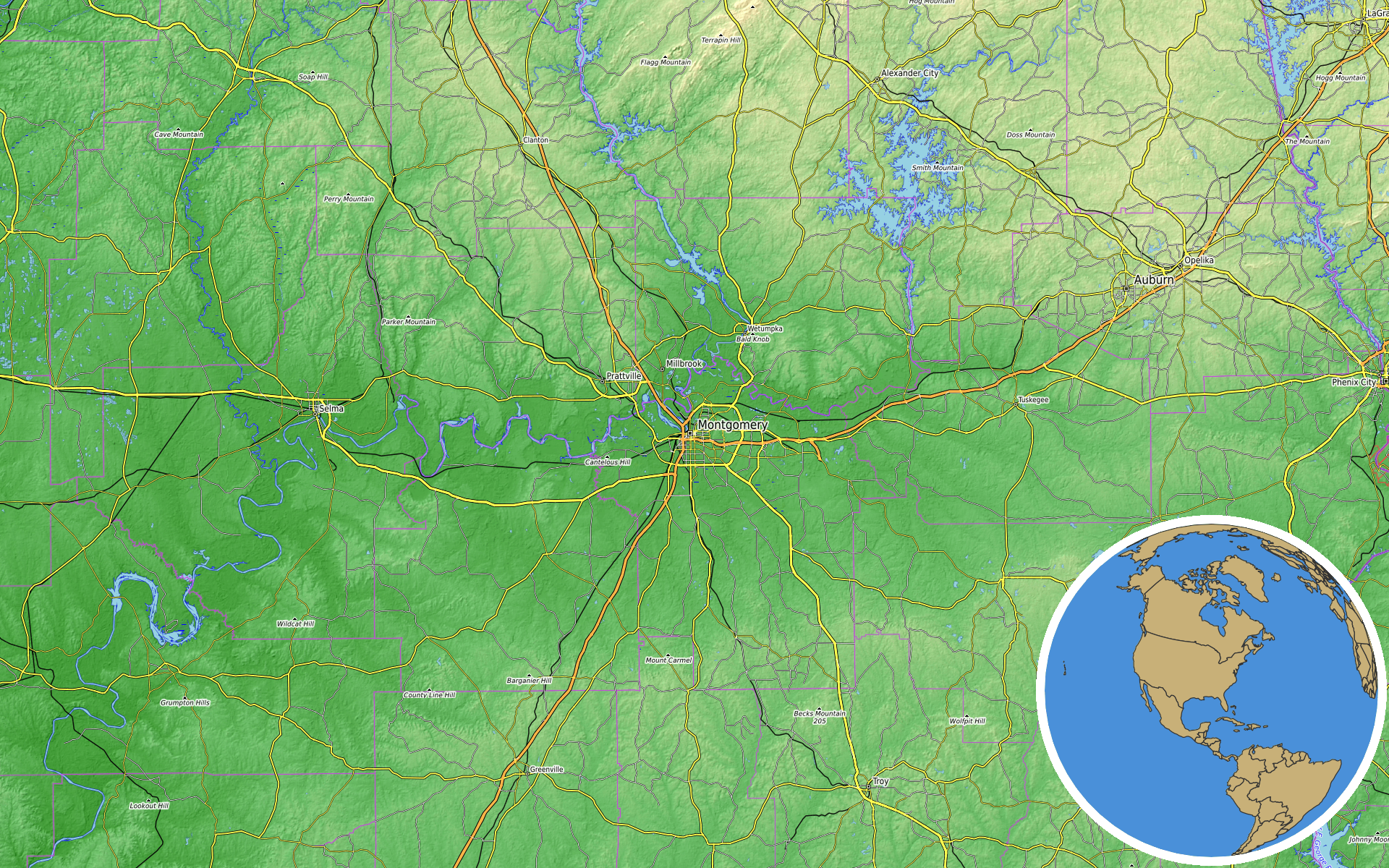 Source: OpenTopoMap / Natural Earth - Alabama, Florida
Note: Map generated by NewsFindr for Alabama, Florida on July 15, 2026 at 12:51 PM ET