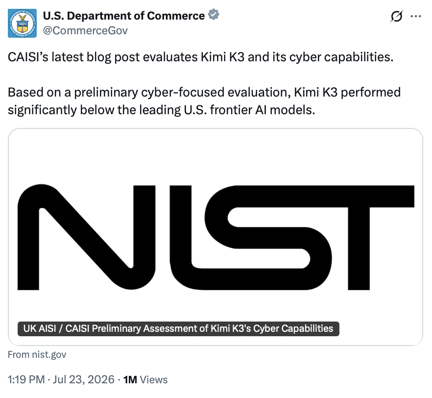 A social media post from the U.S. Department of Commerce appeared on Truth Social at WASHINGTON D.C.