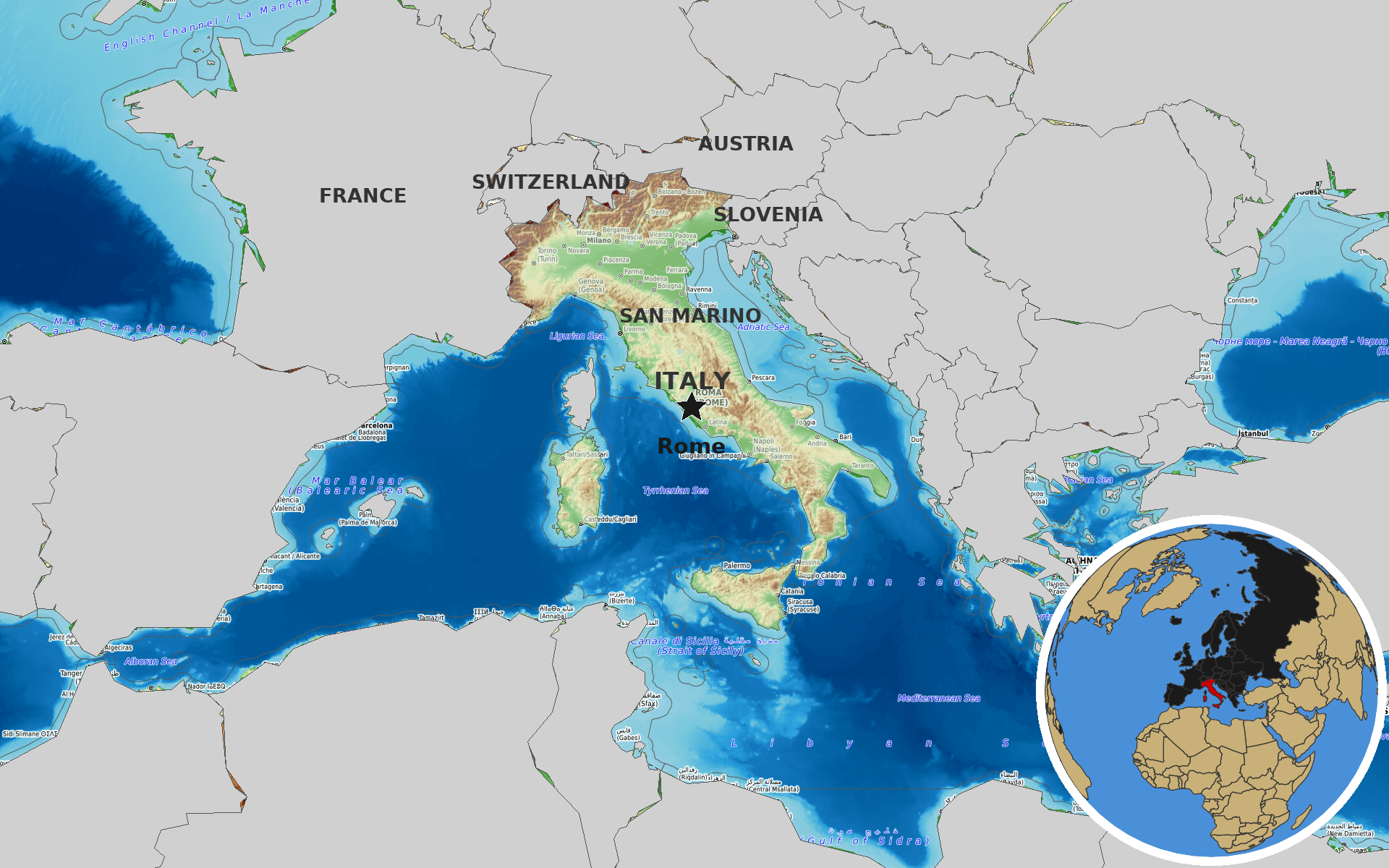 Source: OpenTopoMap / Natural Earth - Italy
Note: Map generated by NewsFindr for Italy on July 5, 2026 at 10:48 AM EST