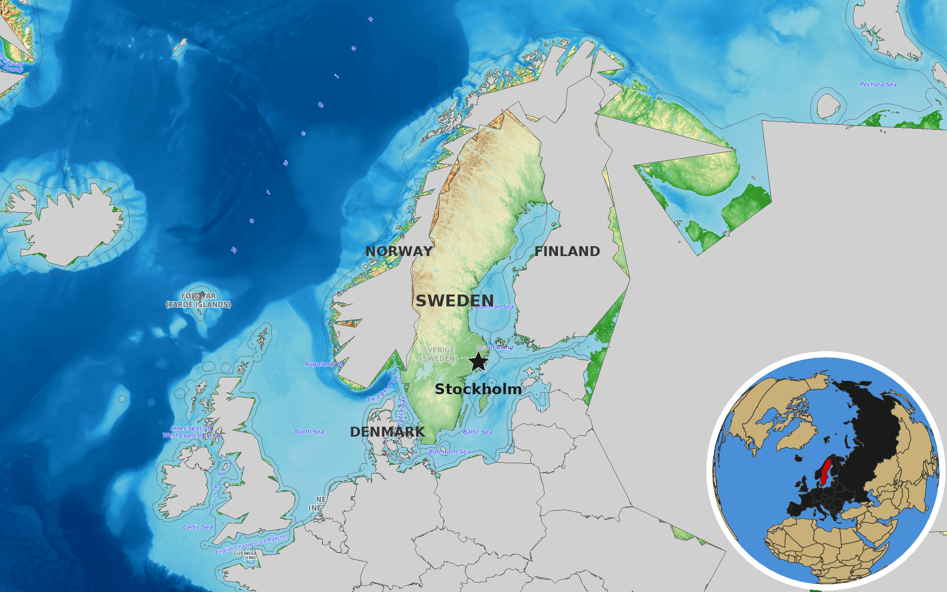 OpenTopoMap / Natural Earth - Sweden