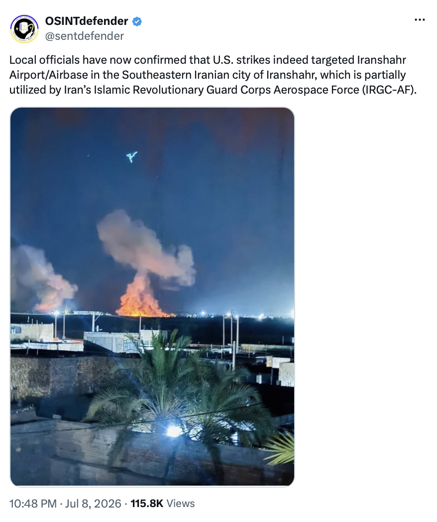 President Donald J. Trump shared a screenshot of a social media post reporting U.S.