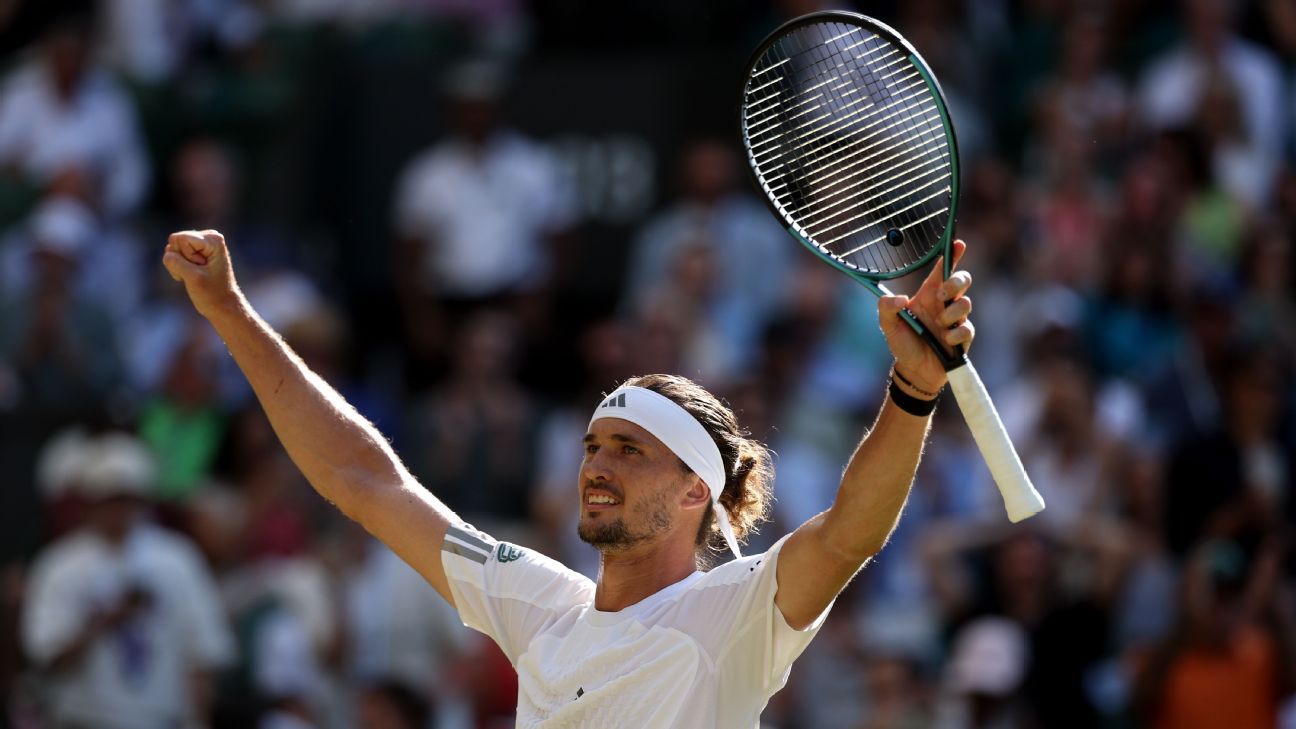 Alexander Zverev acknowledges the crowd after defeating Jiri Lehecka in the fourth round of the 2026 Wimbledon Championships at Centre Court, to reach his first Wimbledon men's singles quarter-final in London, England on July 8, 2026 at 12:00 PM. Photo: Reuters.
