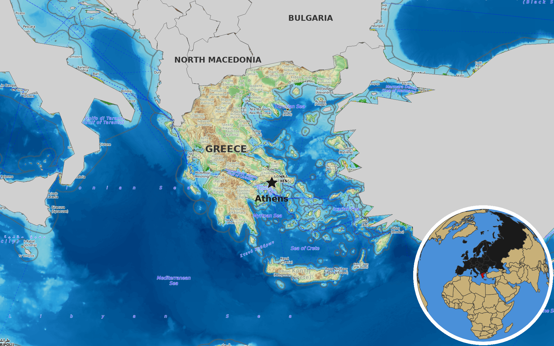 OpenTopoMap / Natural Earth - Greece