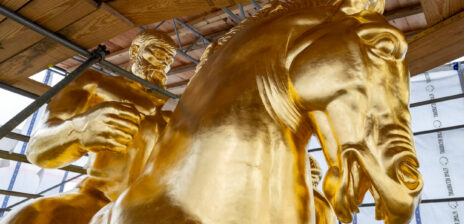Trump touts 55 pounds of gold leaf used to regild iconic Washington sculptures