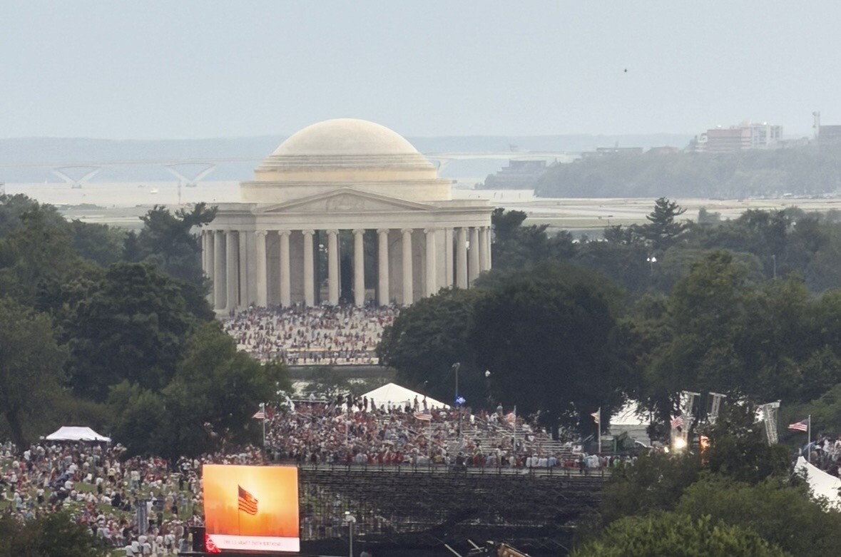 The National Mall hosts a large public gathering in Washington, D.C. on 07/05/2026.
