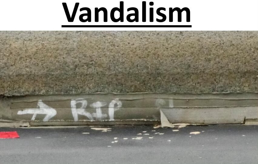 President Donald J. Trump posted an image of graffiti on a concrete wall at an undisclosed location on 08/07/2026.