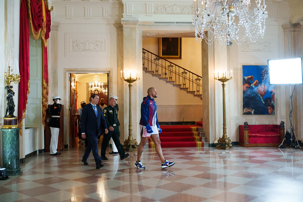 President Donald J. Trump posed at the White House in Washington D.C.