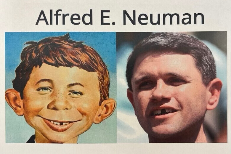 President Donald J. Trump posted a side-by-side image of Alfred E.