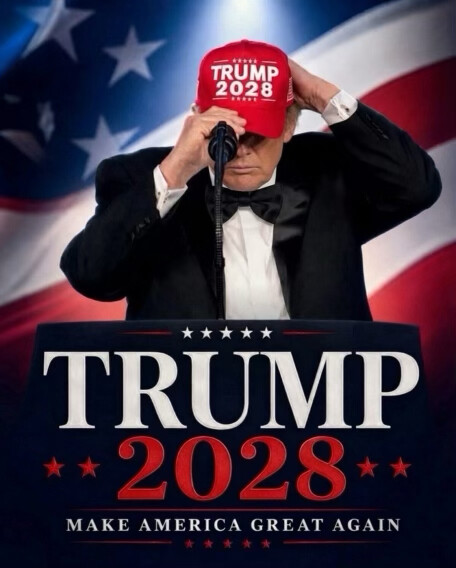 47th President Donald J. Trump posted a campaign-style graphic reading "Trump 2028" and "Make America Great Again" on Truth Social on 08/14/2026.