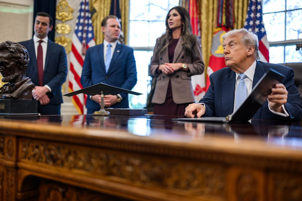 President Donald J. Trump shared an article titled "Trump’s Patience With the Iranian Regime Runs Out" on Truth Social in Washington D.C.