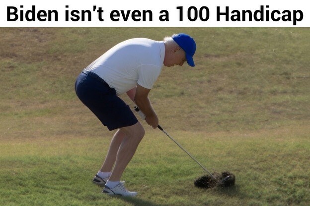 An image depicting a golfer mid-swing was posted by former President Donald J. Trump on Truth Social on 08/07/2026.