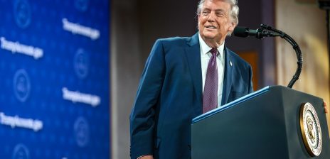 Trump posts an image to his followers on Truth Social