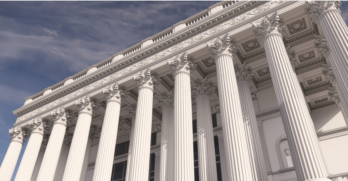 President Donald J. Trump posted an image of a neoclassical building on Truth Social on August 26, 2026.
