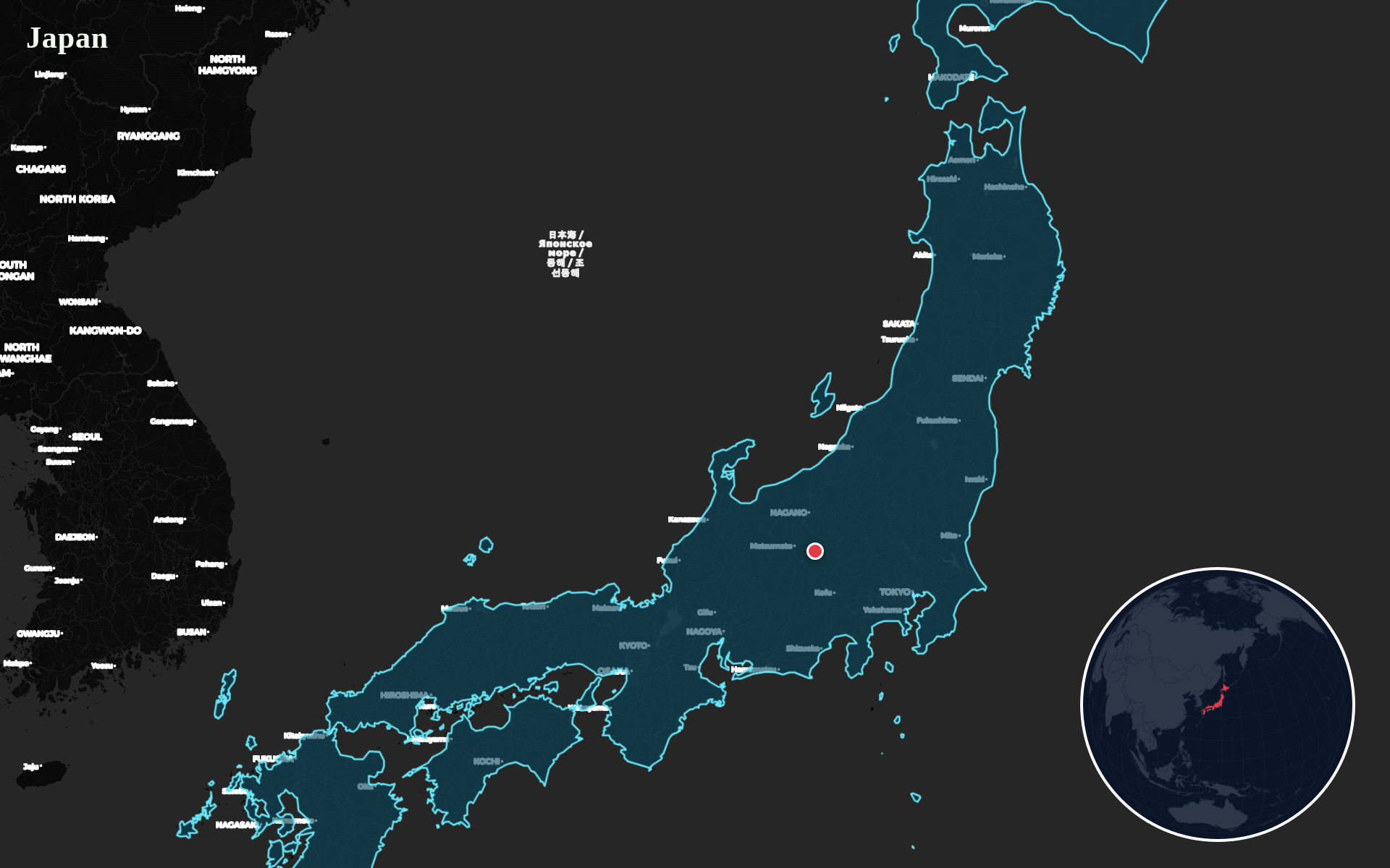 Protomaps / Natural Earth - Japan