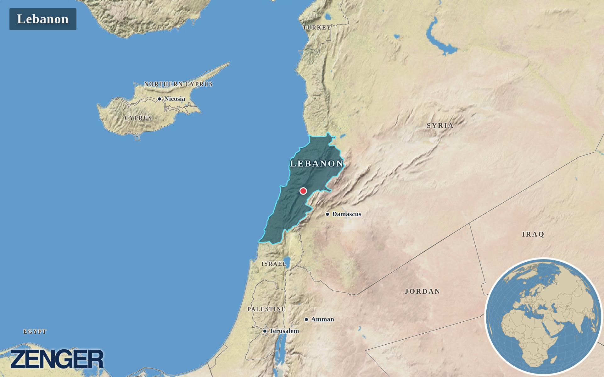 Protomaps / Natural Earth - Lebanon