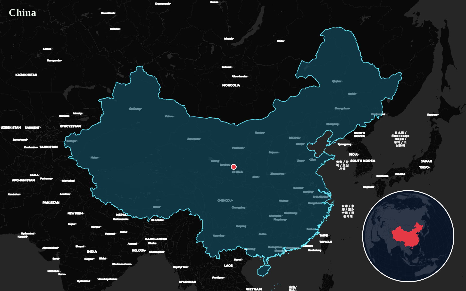Protomaps / Natural Earth - China