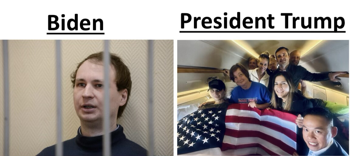 President Donald J. Trump shared a side-by-side comparison meme on Truth Social at Washington D.C.