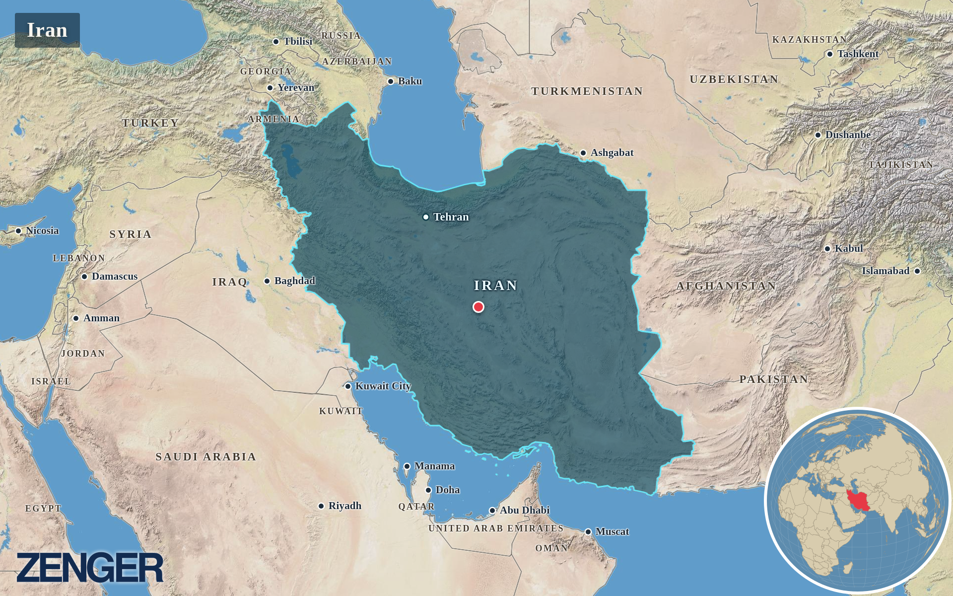 Protomaps / Natural Earth - Iran
