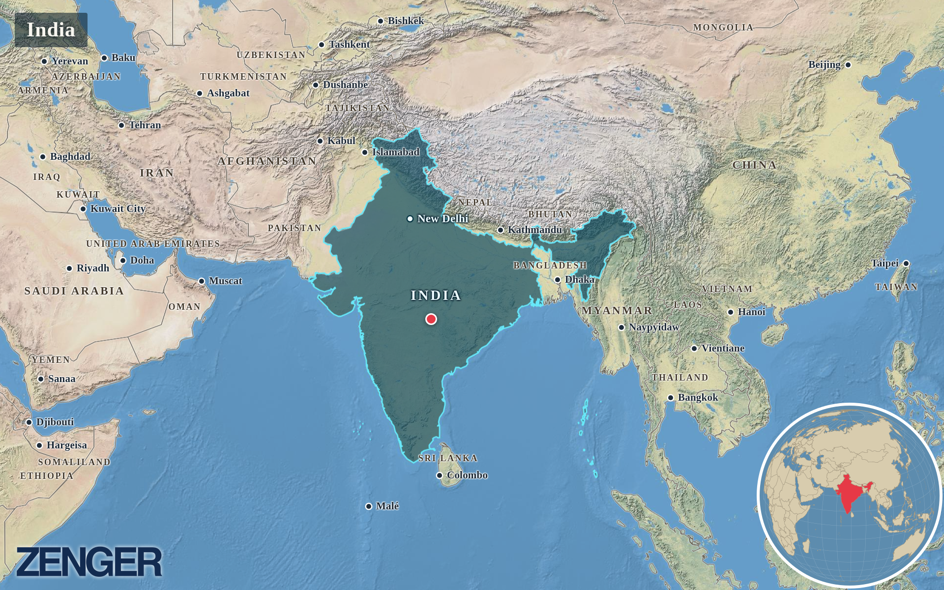 Protomaps / Natural Earth - India